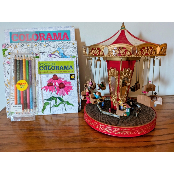 Nice Complete Adult Coloring Set, Battery Operated Carousel