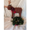Image 3 : Like New 29"x60" Standing Deer And Lighted Pretty Wreath