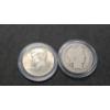 Image 1 : 1912-D 90% Silver Barber Half Dollar & 1967 40% Silver Kennedy Half Dollar - Face Value: $ 1.00