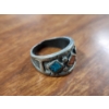 Image 5 : Nice Sterling Silver & Turquoise Ring Ft. Two Colors of Turquoise ~ Weighing 8.1 Grams ~ Size 9