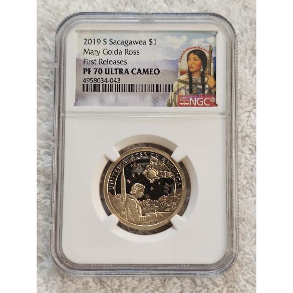 NGC PF 70 Ultra Cameo 2019-S Mary Golda Ross Sacagawea Native American $1 Dollar Proof Coin