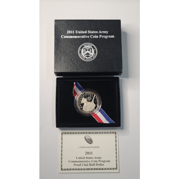  U.S Mint 2011-S United States Army Commemorative Proof Clad Half Dollar In Original Packaging