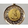 Image 4 : 14K Gold Greek Key Cutout Meander Design Pendant -Total Weight: 1.4g