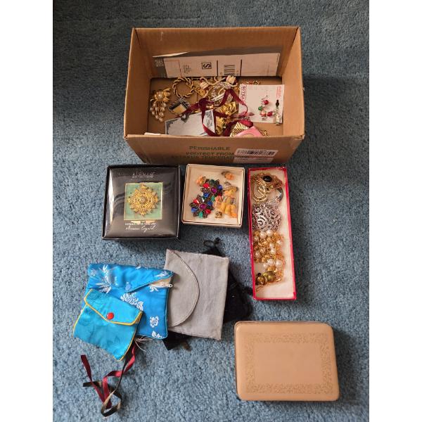  Jewelry Keeper & Bags, And Costume Jewelry Group