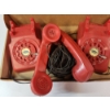 Image 5 : Vintage 1960's - 2 Remco Toy Full-Sized Dial Master Red Telephones Battery Operated