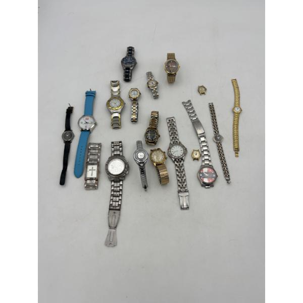 Several Stainless-Steel Watches - Blue Band - Bugle Boy - Faded Glory - Quartz - Etc