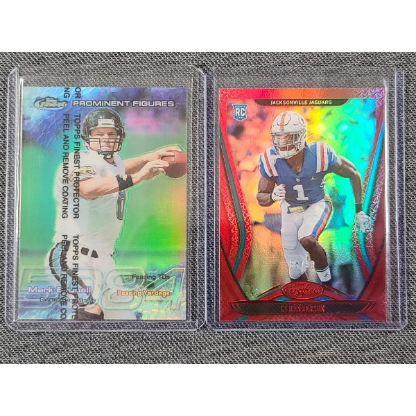 Two Jacksonville Jaguars NUMBERED Trading Cards - 1999 Mark Brunell & 2020 CJ Henderson 