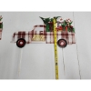 Image 4 : 3 Outdoor Metal Christmas/Holiday Red Plaid Truck and Tree Stakes - Approx. 16in Tall