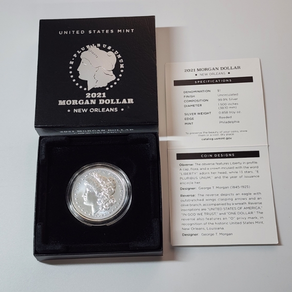 2021-O Morgan Dollar, Uncirculated .999 Fine Silver 