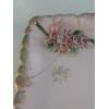 Image 3 : Vintage 5 Pc ladies Dresser Set - Pink Floral Motif - Underplate has been repaired  - see pics 