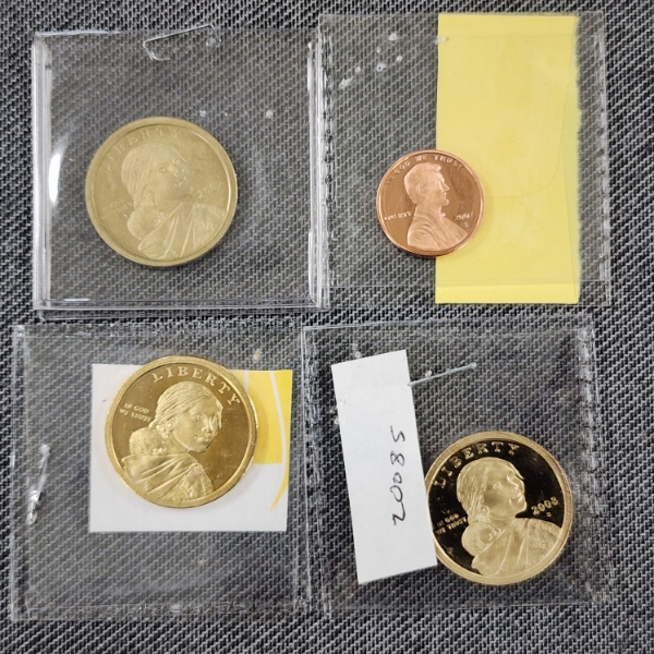 Four Assorted Collectible Coins Ft. US Proof Dollars & Penny ~ Perfect for Any Coin Collector