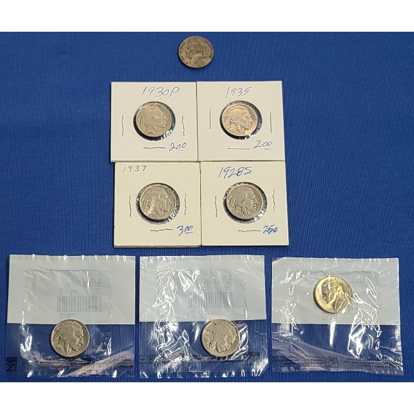 Assorted Years Buffalo & War-Time Nickels - Some Are In Sealed Bags - Face Value: $0.40