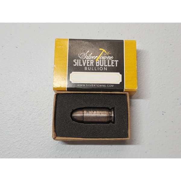 SilverTowne Mint 45 Caliber Replica Silver Bullet - 1 Troy oz .999 Fine Silver 