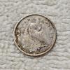 Image 1 : 1856 90% Silver Seated Liberty Half-Dime FV: $.05