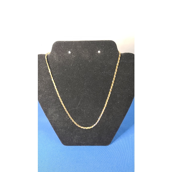 14K 18" Tri-Color Braided Necklace - Weight: 3.8g