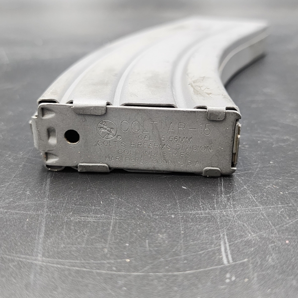 Vintage Colt AR-15 5.56mm Aluminum Magazine w/ Green Follower