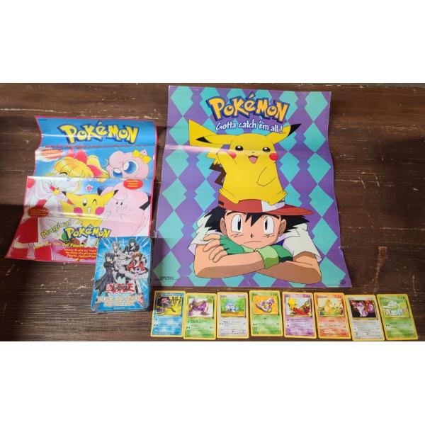 First Generation Pokémon Cards, Vintage Pokemon Poster/Pokemon Manga Copy & Yu-Gi-Oh Tin