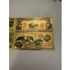 Image 2 : 4 - Limited Edition U.S. Gold Foil Bills Including $10 Buffalo Note