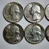 Image 2 : Eight Assorted 1964 United States Washington 90% Silver Quarters ~ $2.00 Face Value