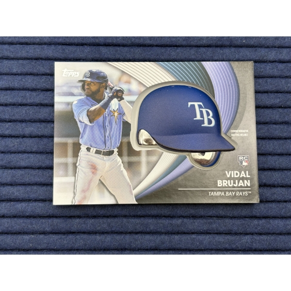 Vidal Brujan Commemorative Batting Helmet Card - Tampa Bay Rays - 2022 Topps Baseball Update Series!