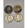 Image 1 : 4 Count 90% Silver Washington Quarters - AFV $1 Total ~