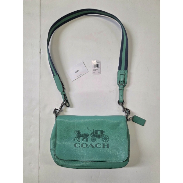 Authentic Coach Jes Messenger Kelly Green Crossbody Bag In Excellent Condition 