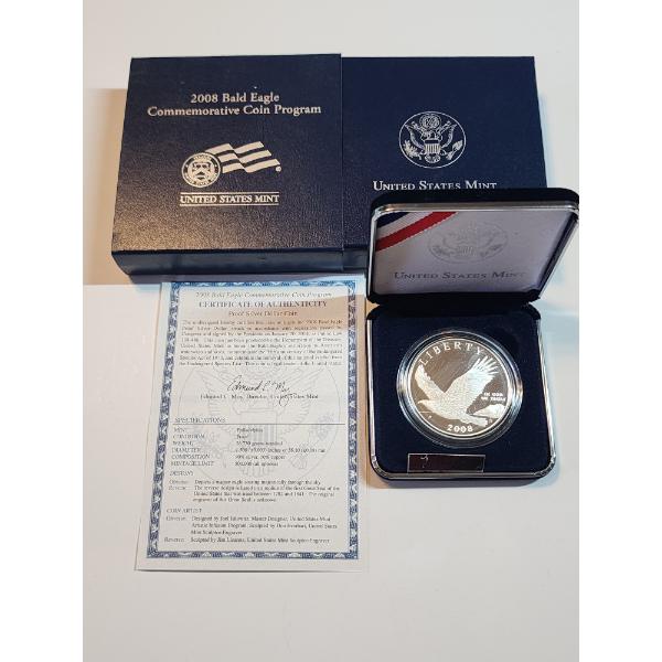 2008 Bald Eagle Commemorative Coin Program Proof Silver Dollar Coin 26.730g