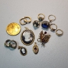 Image 1 : Lot of Assorted Gold-Tone Jewelry Items: Earrings, Rings, Pin - See Photos! 