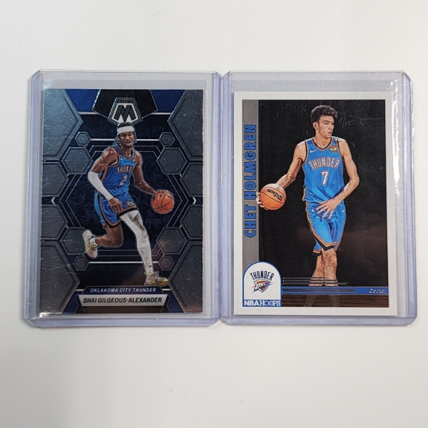 Two Oklahoma Ciry Thunder Basketball Cards: Shai Gilgeous-Alexander & Chet Holmgren