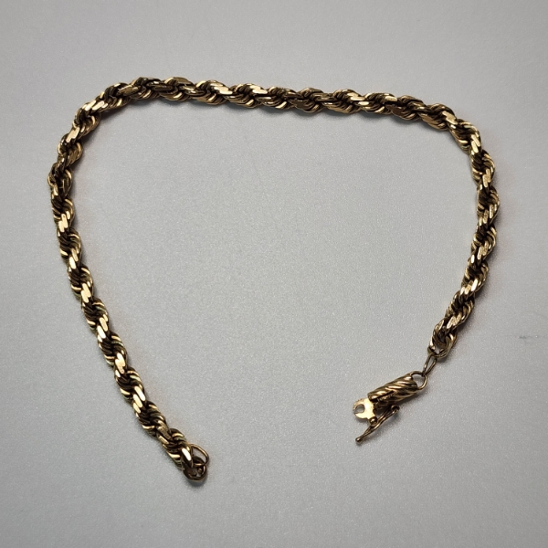 14K Yellow Gold Broken Twist Chain Bracelet - TW: 8.8g