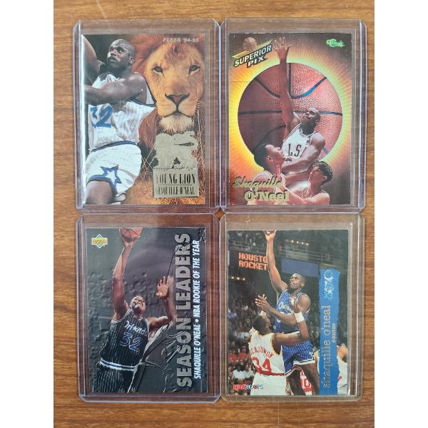 Lot of Four Assorted Shaquille O'Neil Trading Cards - Upper Deck, Fleer, Classic & NBA Hoops