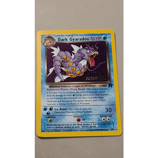 Pokemon TCG Dark Gyarados Holo Prerelease 8/82 Card