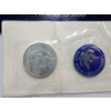 Image 11 : (3) 1971 Uncirculated Eisenhower "Blue Pack" Silver Dollars & Washington Commemorative Half Dollar