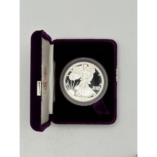 1989-S Proof American Silver Eagle with U.S. Mint Box & COA