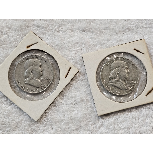 90% Silver United States Half Dollar Assortment (Franklins) - AFV: $1.00