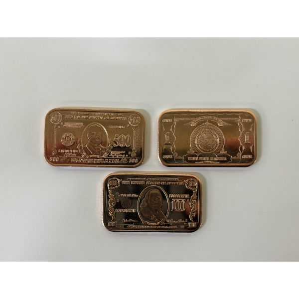 Set of 3 - 5-Gram .999 Fine Copper Bars