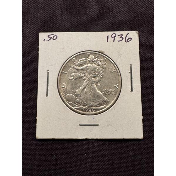 1936 United States Walking Liberty Silver Half Dollar - Exceptional Condition