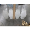 Image 6 : Vintage Hand Painted Glass Table & Hanging Lamps And Glass Shade Collection 