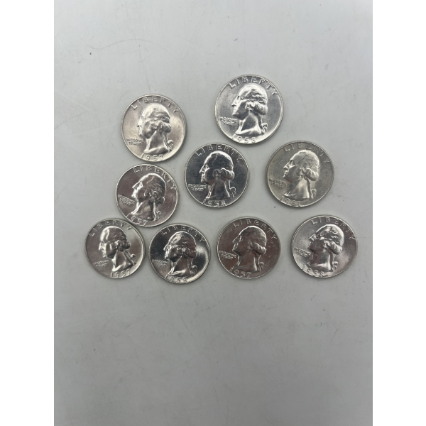 Assorted 90% Silver - Quarters - Face Value $2.25 