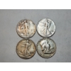 Image 1 : Lot of 4 90% Silver Half Dollars: 1939, 1942, 1944 Walking Liberty & 1951 Franklin