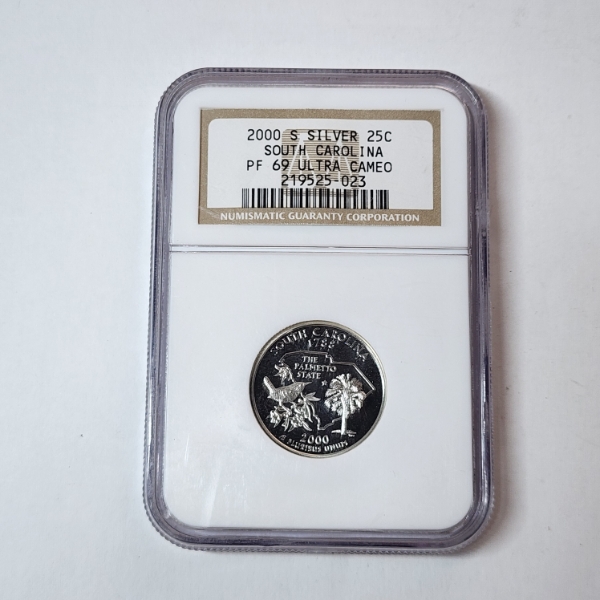 2000-S South Carolina State SILVER Quarter Graded by NGC PF69 Ultra Cameo