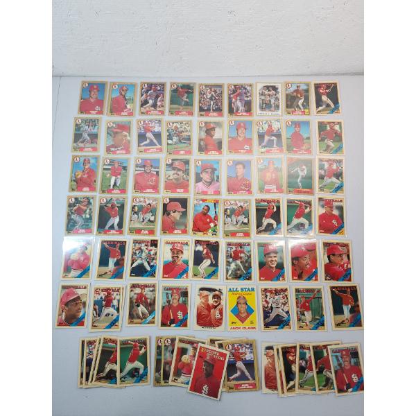 Large Lot of Near Mint 1980's Cardinals Topps Tiffany Baseball Trading Cards - All in Card Sleeves