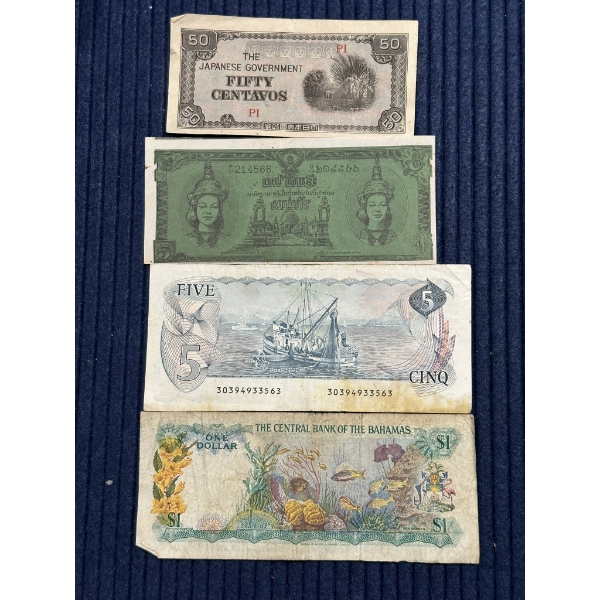 Lot of Four World Paper Bills