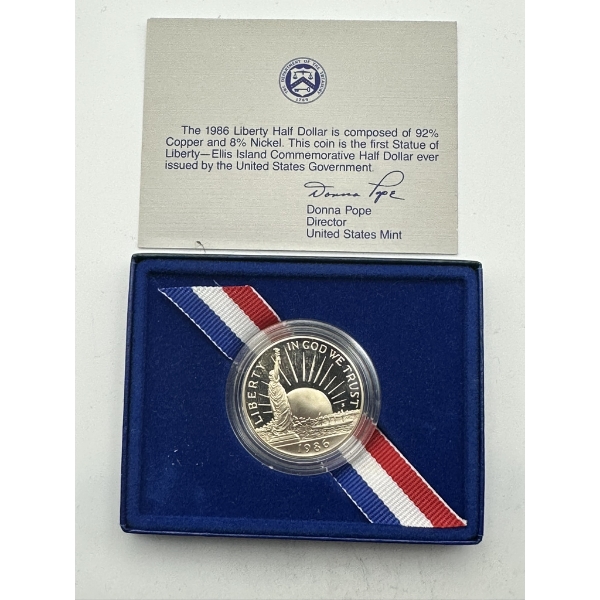 1986 Ellis Island Liberty Half Dollar - First Statue of Liberty Commemorative Half Dollar