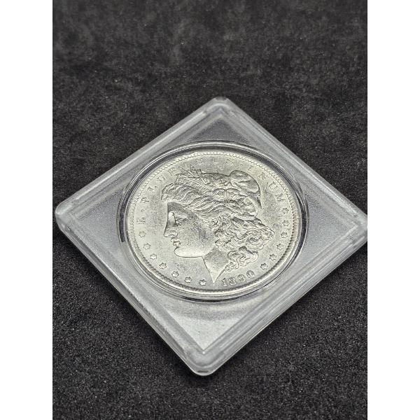 1890-S Morgan 90% Silver Dollar with Protective Case