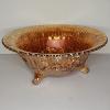Image 2 : Authentic Vintage Imperial Glass "Lustre Rose" (or "Open Rose") Marigold Carnival 11" Glass Bowl