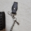 Image 3 : NEW IN PLASTIC Punk or Biker Style Studded Black Leather Wallet with 14" Chain