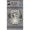 Image 2 : ICG 1986 MS69+ "Struck Thru"1 Troy Ounce .999 Fine Silver American Eagle Signed By Austin Hutto