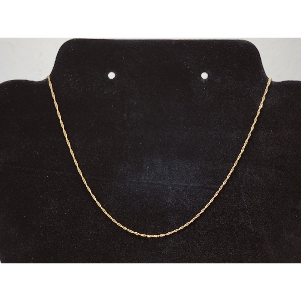 14K Yellow Gold 14" Necklace TW: 0.7g