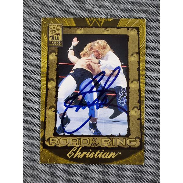 Hand Signed Christian WWF 2002 Fleer #97 Wrestling Trading Card 